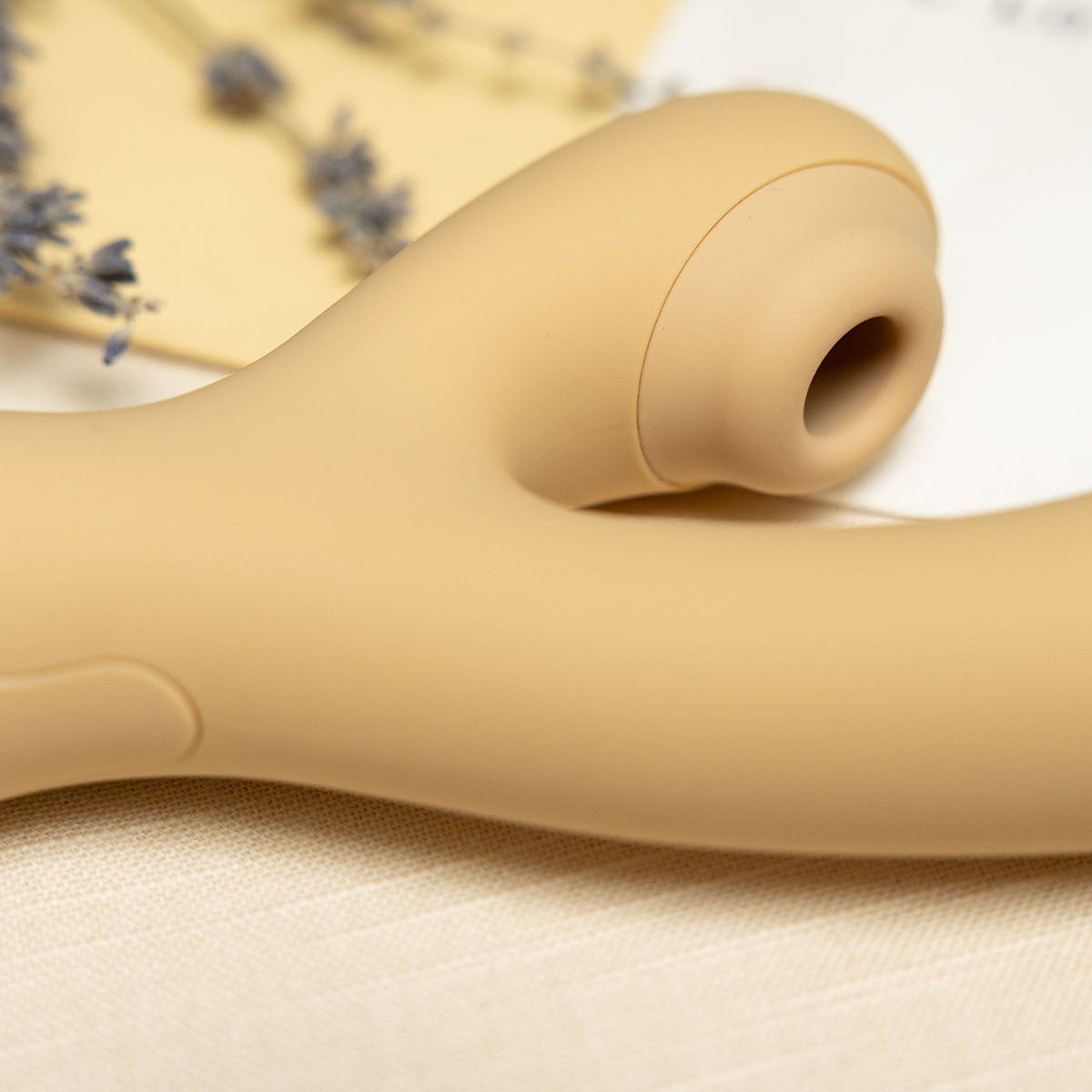 Close up of clitoral suction part of vibrator