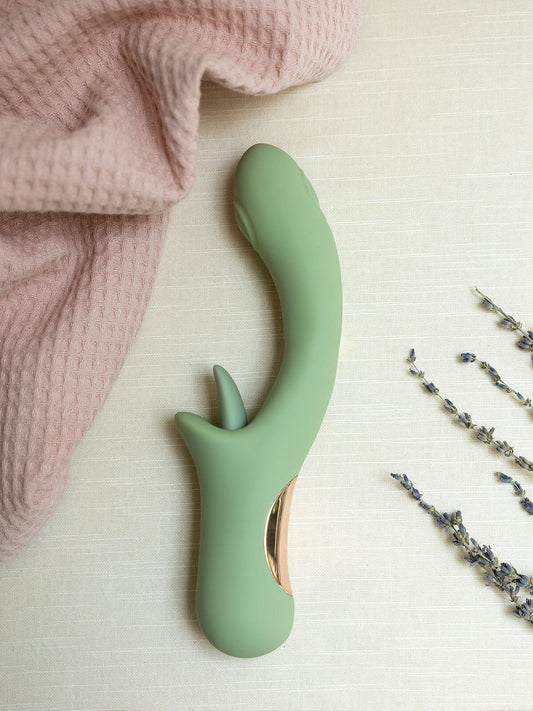 Thrusting dildo with licking action wow