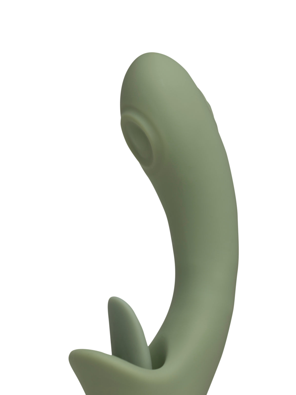 Close up of Juniper vibrator with licking tongue action