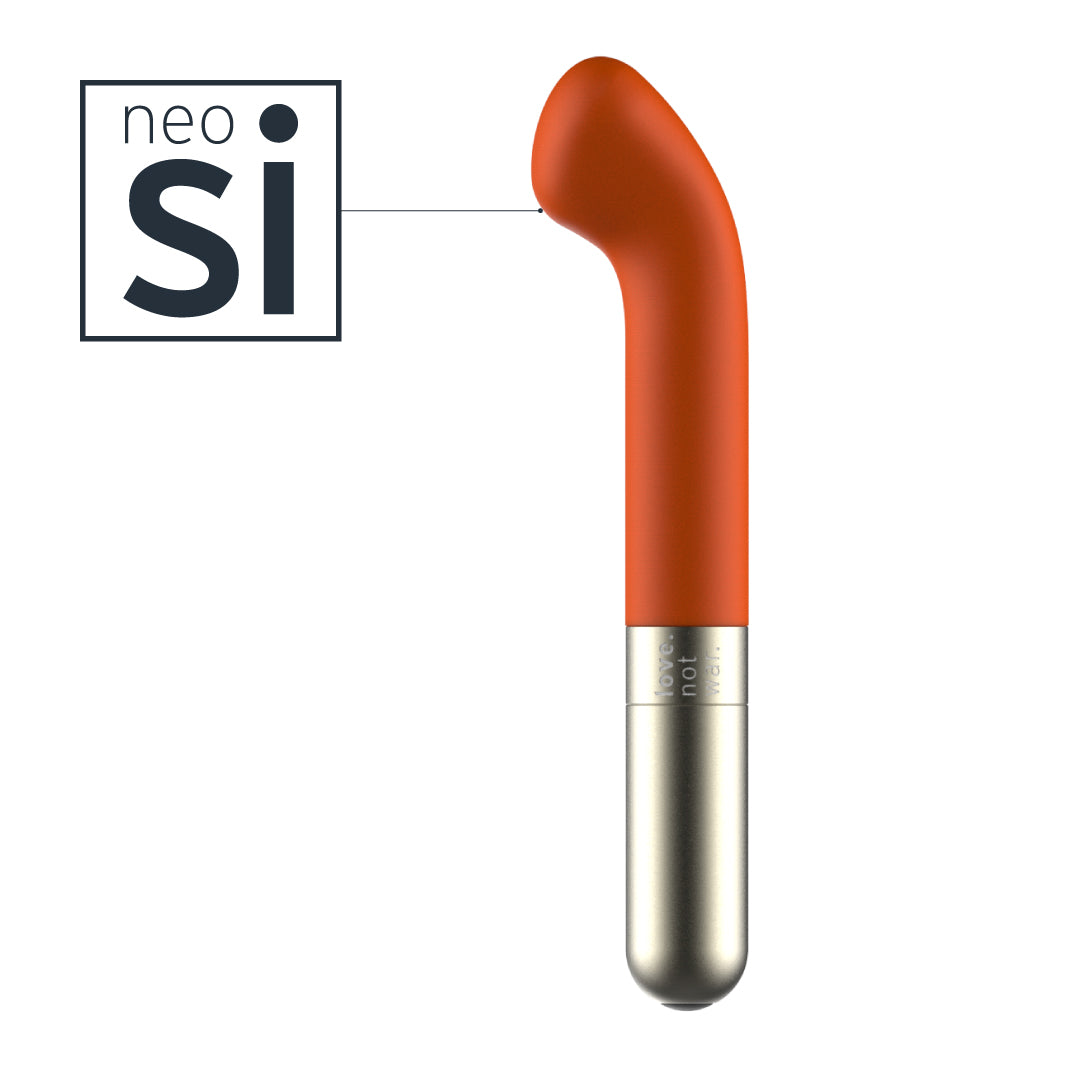 Orange silicone G-Spot vibrator from love.not war NZ