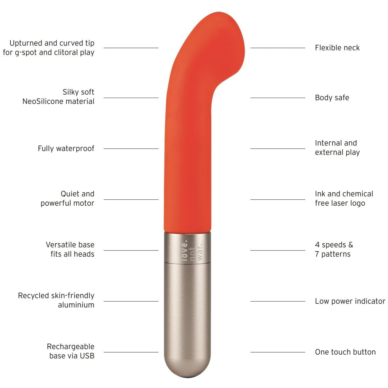 Silicone vibrator in orange
